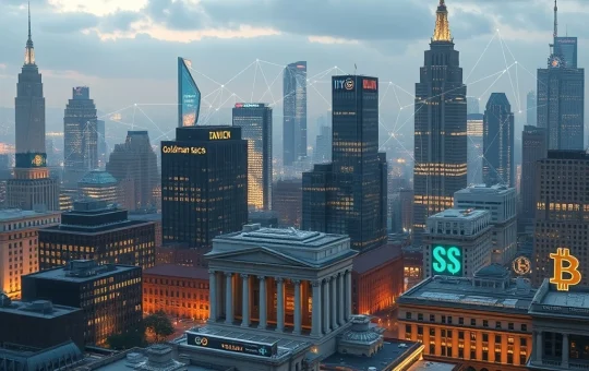 A visual representation of the revolutionary Tokenized Money Market, showing financial institutions embracing blockchain technology.