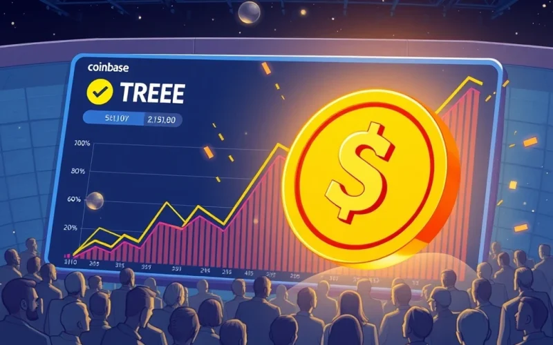 $TREE token price surge after Coinbase listing boosts crypto liquidity