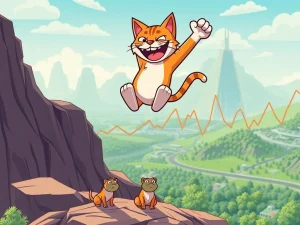 Troller Cat meme coin soaring above Pepe and Memecoin, symbolizing its strategic market success.