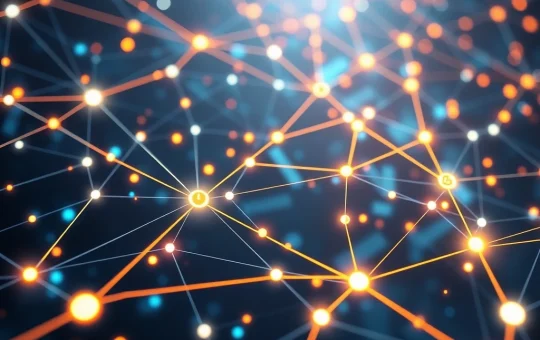 A dynamic visualization of the TRON Network showcasing its impressive transaction volume and stablecoin growth, highlighting its robust blockchain infrastructure.