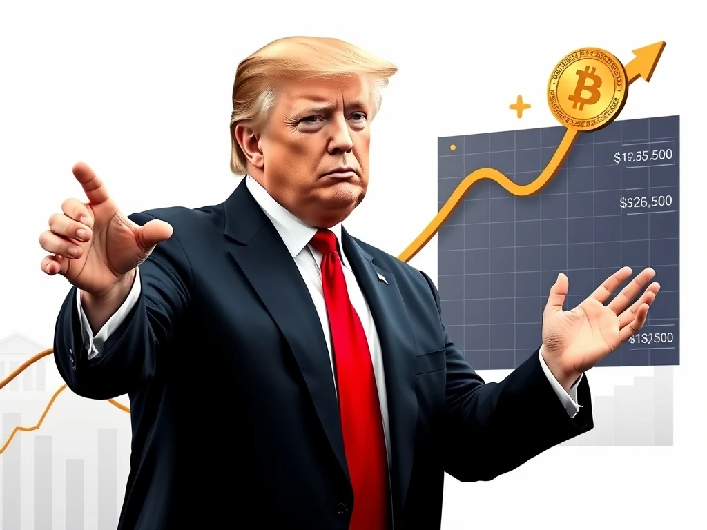 Illustration of Trump's past advocacy for Trump Fed Rate Cuts, aiming to stimulate economic growth and boost cryptocurrency markets.