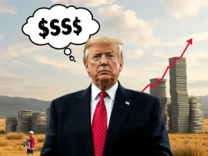 Former President Trump contemplating a massive surge in government revenue from Trump tariffs and the potential for tariff rebate checks for Americans.