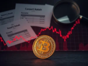 A dramatic TST price chart plummeting downwards, symbolizing crypto volatility and market uncertainty.