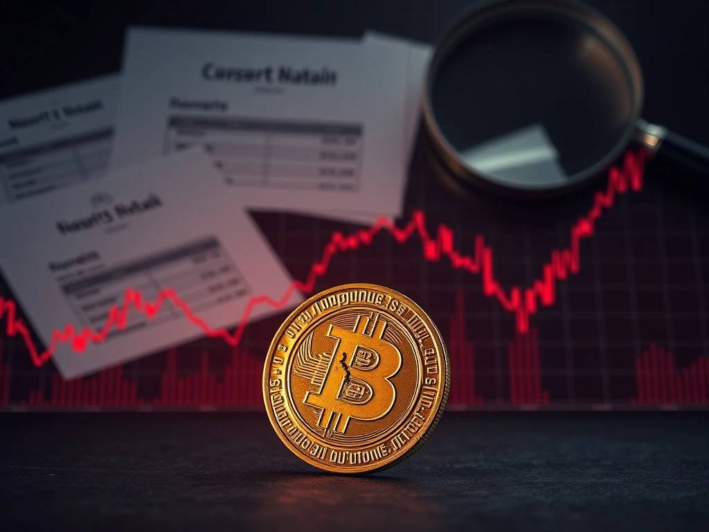 A dramatic TST price chart plummeting downwards, symbolizing crypto volatility and market uncertainty.