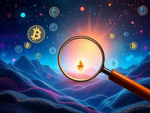 A digital illustration of an undervalued crypto portfolio transforming into high-gain assets, symbolizing potential for explosive growth.
