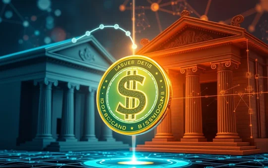 A visual representation of the groundbreaking US-compliant stablecoin, USDtb, bridging traditional finance with digital innovation.
