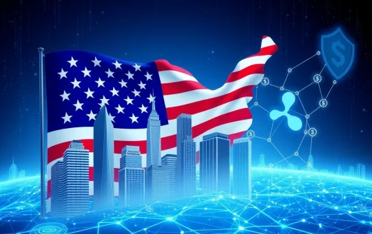 Visualizing the impact of US stablecoin reforms, showing institutional adoption of digital assets within a secure regulatory framework.