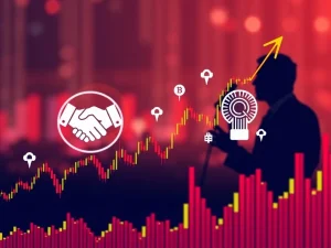 Dynamic chart showing the US Stock Market soaring, driven by new Trump trade deals and an innovative AI strategy.