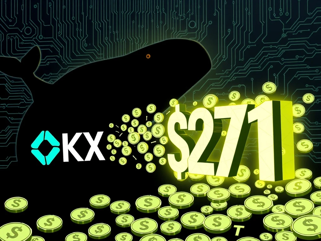 Visualizing a massive $271M USDT transfer from OKX, sparking critical crypto market speculation and highlighting whale activity.