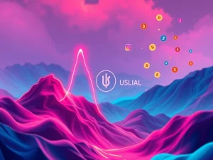 A visual representation of the USUAL token's dramatic price surge and subsequent volatility on a cryptocurrency chart, highlighting market instability.
