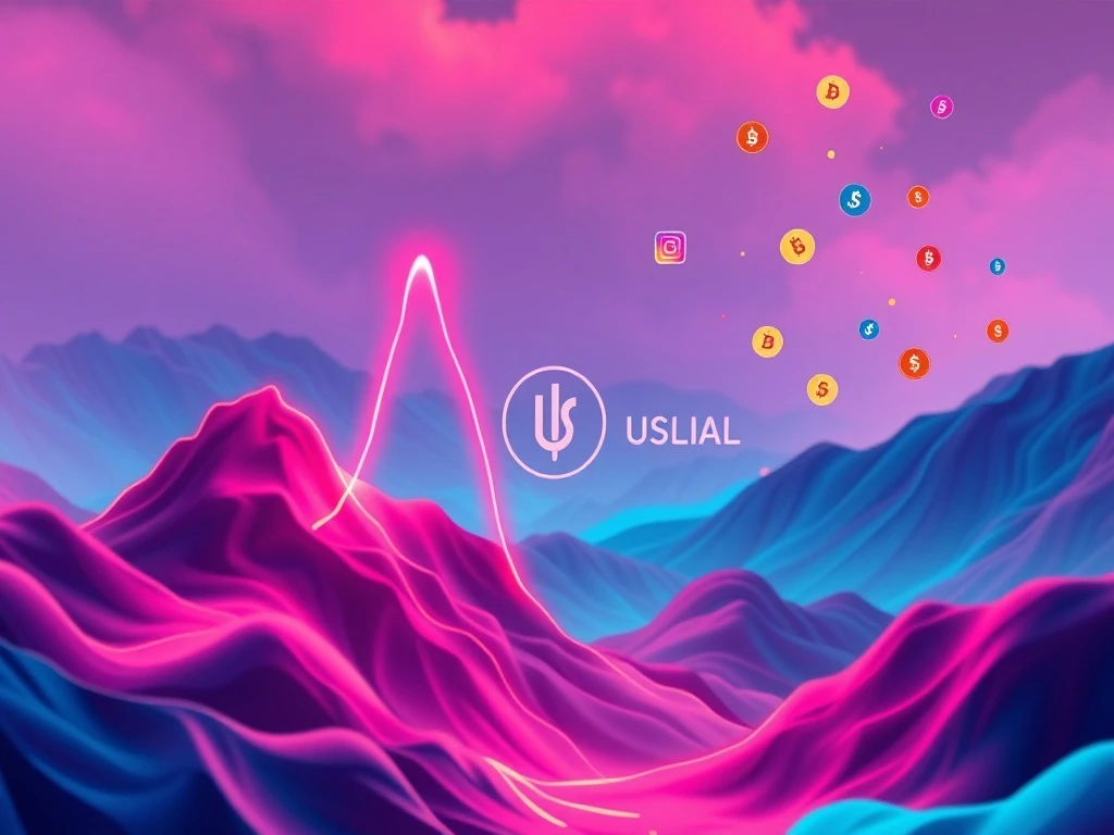A visual representation of the USUAL token's dramatic price surge and subsequent volatility on a cryptocurrency chart, highlighting market instability.