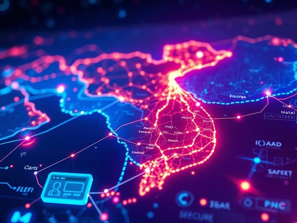 A visual representation of Vietnam's national blockchain, NDAChain, powering secure digital transactions and Web3 adoption across the nation.