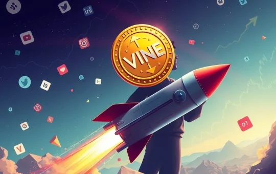 A graphic illustrating the VINE token's dramatic price surge driven by the Musk Effect, symbolizing crypto hype and market volatility.