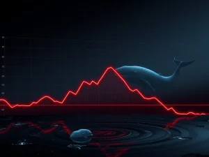 Chart showing a sharp VIRTUAL crypto price drop, symbolizing liquidity withdrawal and market uncertainty.