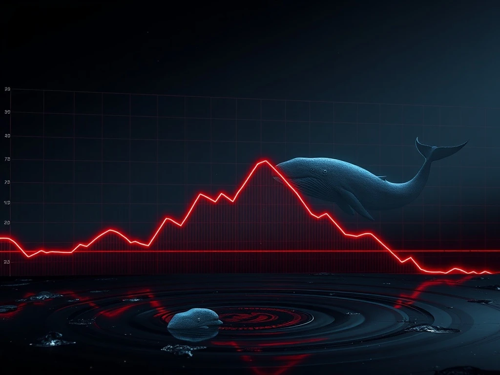 Chart showing a sharp VIRTUAL crypto price drop, symbolizing liquidity withdrawal and market uncertainty.