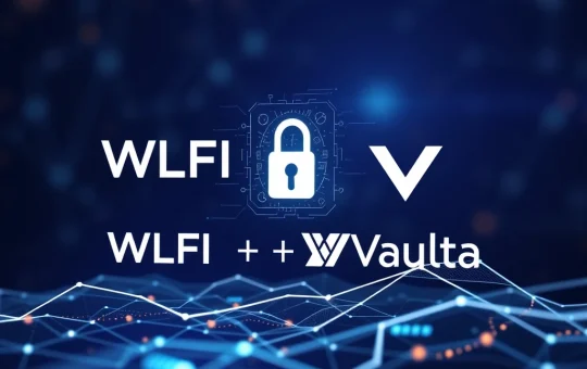 A visual representation of the WLFI Vaulta partnership, symbolizing the future of Web3 banking.