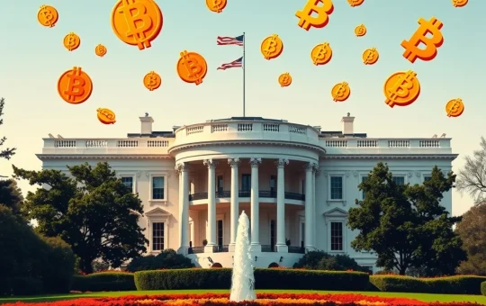 White House and Bitcoin symbols highlighting crypto policy uncertainty