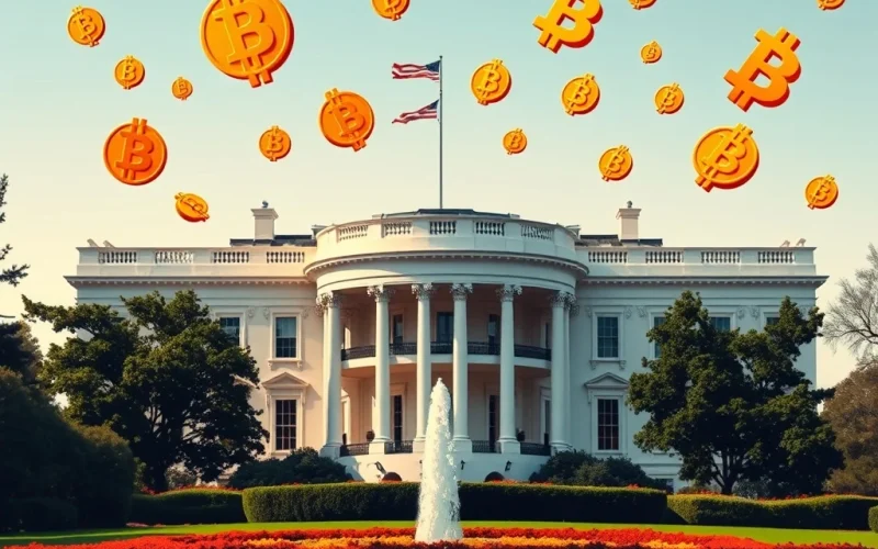 White House and Bitcoin symbols highlighting crypto policy uncertainty