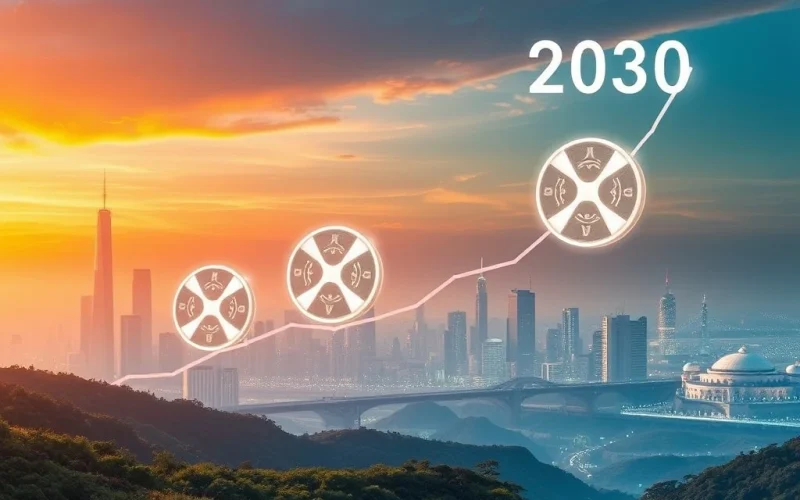 Visualizing the potential future value of 1,000 XRP by 2030, highlighting growth and investment opportunities.