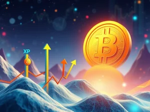Dynamic charts showing XRP, Sui, and Pudgy Penguins surging, symbolizing the current altcoin surge and market optimism.