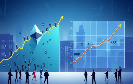 A market chart illustrating Bitcoin and XRP as buy-low opportunities despite subdued retail sentiment, highlighting the current XRP news.