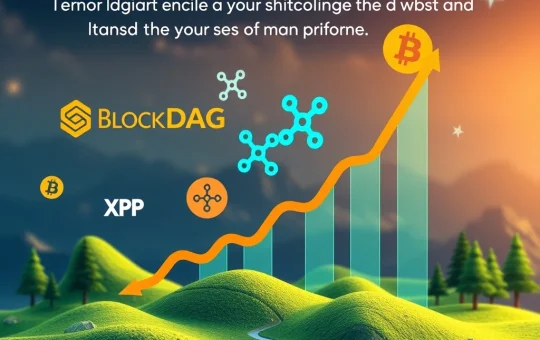 Depicts BlockDAG's impressive growth alongside XRP and BNB, symbolizing the broader utility crypto market shift.