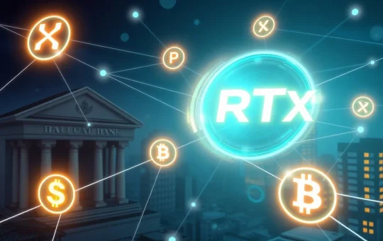 A visual representation of XRP and other PayFi tokens facilitating crypto-backed loans and cross-border payments for financial institutions.