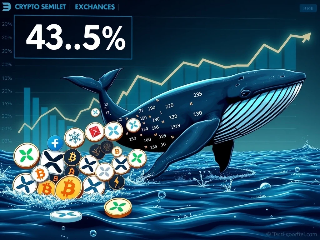 Visualizing Chris Larsen's significant XRP holdings reduction through recent token transfers to crypto exchanges.