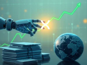 A visual representation of XRP's resilience despite its exclusion from ChatGPT's top altcoin list, highlighting its unique market position and the ongoing SEC legal challenges.