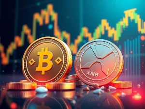 BNB and XRP tokens with bullish market trends showing strong buy pressure