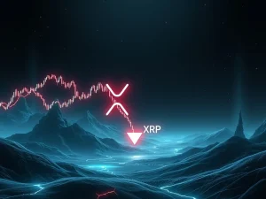 XRP price chart showing bearish trends amid regulatory uncertainty