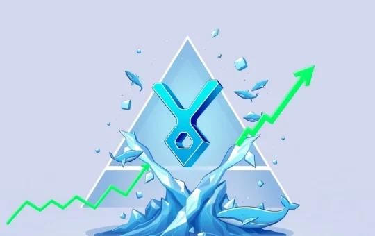 XRP cryptocurrency breaking out of a triangle pattern with bullish momentum