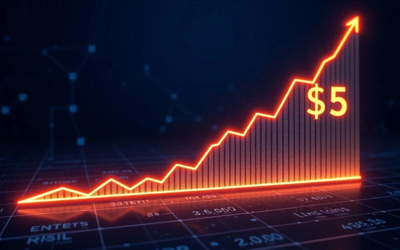 XRP price surge graph showing potential $5 milestone in 2025