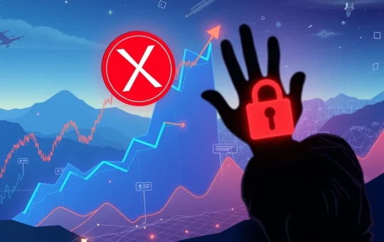 A visual representing the dual nature of XRP news: a rising price chart overlaid with cybersecurity warnings, symbolizing the surge in XRP scams and the need for investor vigilance.