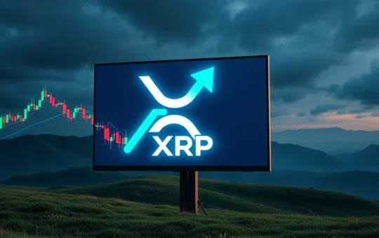 An XRP price chart showing unyielding resilience amidst a volatile crypto market downturn, highlighting key support levels.