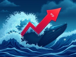 A chart showing a significant XRP price drop, indicating market volatility and the impact of recent futures data.