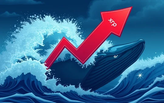 A chart showing a significant XRP price drop, indicating market volatility and the impact of recent futures data.