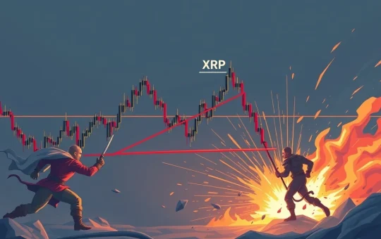 XRP price chart testing critical support level after Fibonacci retracement