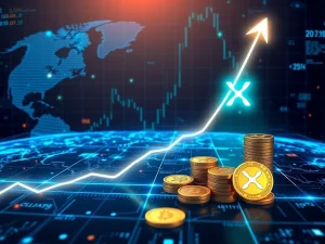 Chart showing a massive XRP price prediction surge towards $198, representing significant crypto investment growth.
