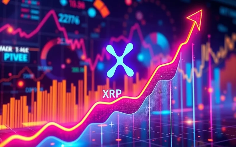 A dynamic chart illustrating an XRP price surge, reflecting optimistic XRP price prediction targets from leading crypto analysts.