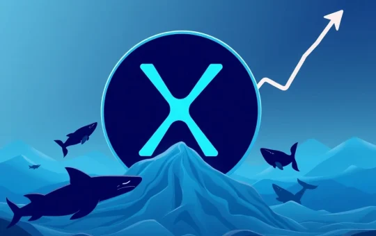 XRP price chart showing strong support, with whale icons indicating accumulation, signaling a potential XRP rally.