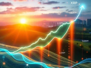 A digital chart visually representing the dramatic XRP price surge, highlighting significant crypto investment growth over time.