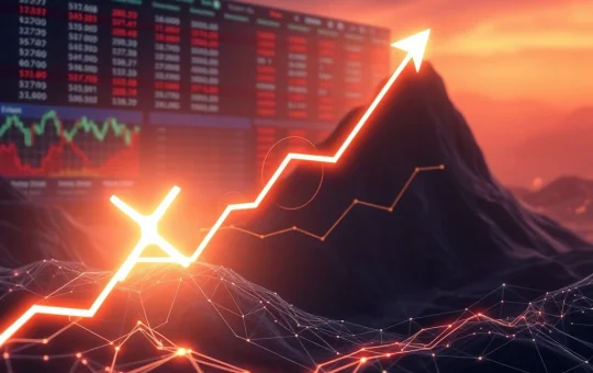 A chart illustrating the significant XRP price increase alongside a surge in XRP Ledger new wallet creations, signaling strong on-chain activity.