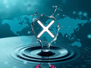 An explosive visual of XRP Ripple disrupting traditional finance, symbolizing its potential to revolutionize digital payments.