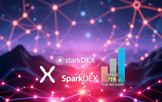 An illustrative depiction of SparkDEX driving exponential growth within the Flare DeFi ecosystem, highlighting its impact on XRP News and the broader crypto market.