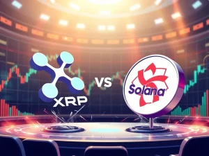 XRP and Solana competing in cryptocurrency futures trading volume and price momentum