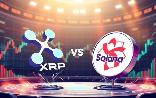 XRP and Solana competing in cryptocurrency futures trading volume and price momentum