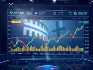 Charts showing XRP Upbit volume dominance alongside Ethereum and GLM, illustrating key altcoin market trends.
