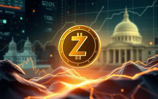 Chart showing Zcash price prediction soaring, symbolizing future growth driven by privacy blockchain and institutional interest.