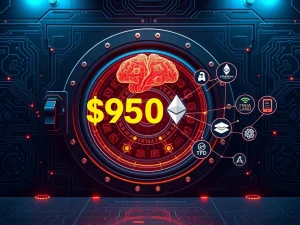 Abstract representation of Zircuit DeFi's AI engine securely automating cross-chain transactions within a digital vault.